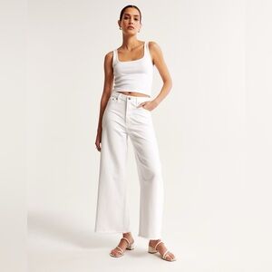 Abercrombie and fitch ultra high rise crop wide leg Jean